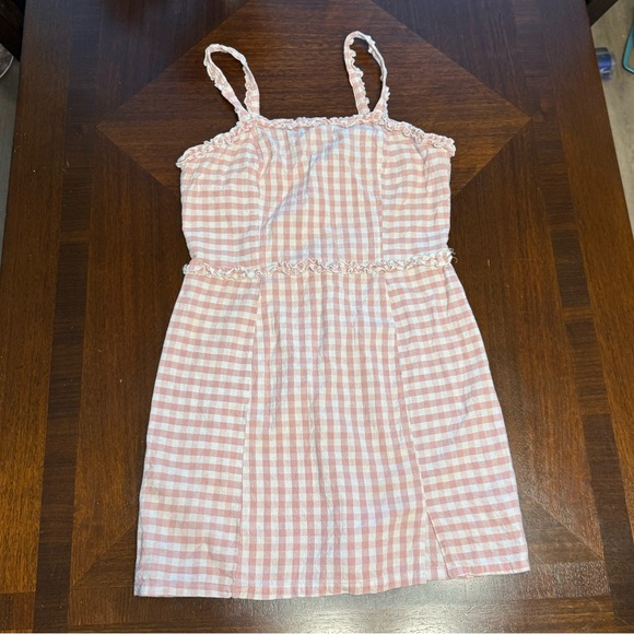 Pink Checkered Ruffle Dress - Picture 5 of 10